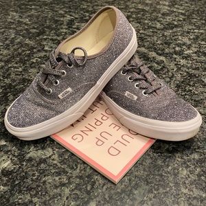 VANS Authentic Skate Silver Glitter US 7 EUC